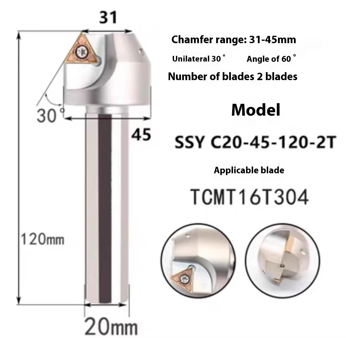 1144-Shedding type fixed-point chamfering cutter 30 degree 45 degree 60 degree chamfering cutter bar SSK/SSP/TCM/SSY/SSO/SSH Shandong Denso Pricision Tools Co.,Ltd.